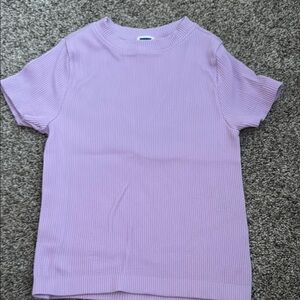 Old Navy Seamless Light Purple Ribbed Baby T-Shirt